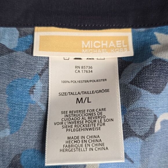 959 NWT MICHAEL Michael Kors Caftan Cover Up - Camo Garden SZ M/L - Picture 4 of 7